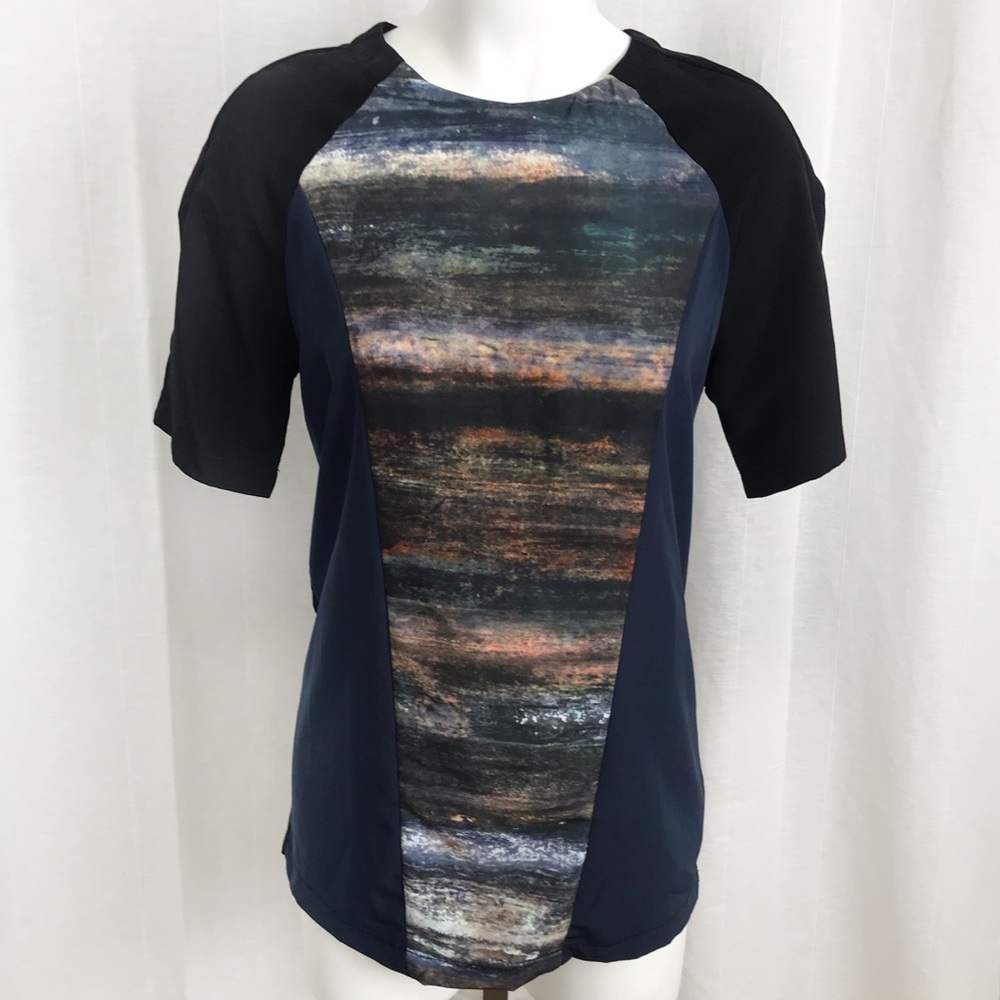Zara Special Edition Scuba Watercolor Tshirt Top